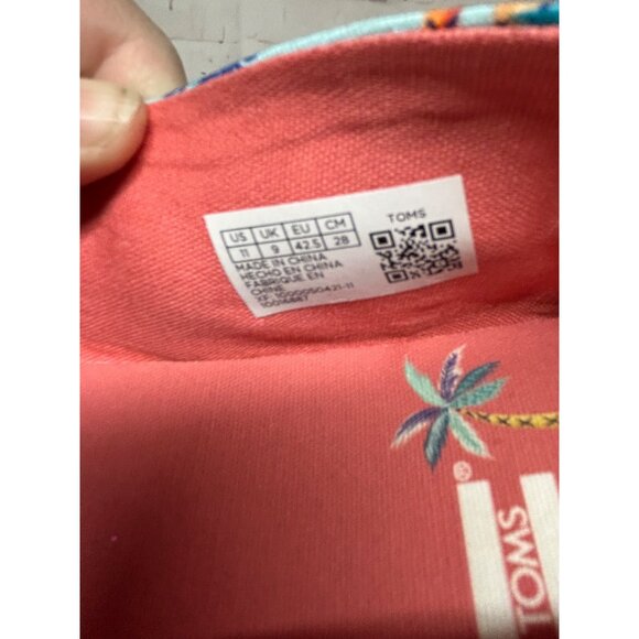 Palm Tree Toms X Paper Source Womens Size 11 Canvas Casual Slip On Shoes New - Picture 7 of 11